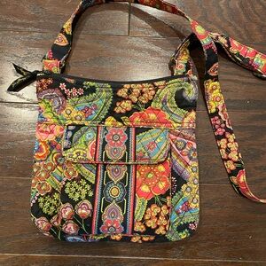 Vera Bradley Black Multicolor Quilted Paisley Crossbody